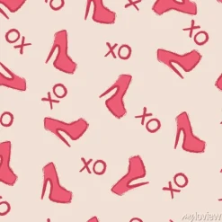 Tapeta: Wektor bez szwu sexy wzór. moda różowe buty szwu. vector ilustracją