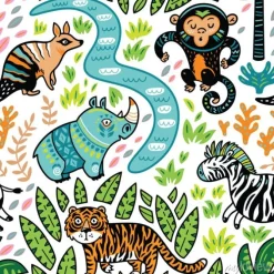 Tapeta: Wektor bez szwu tropikalnych deseń z ozdobnych znaków zwierząt
