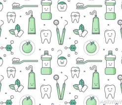 Tapeta: Wektor edukacyjne szwu z urządzeń dentysta na białym tle. zabawa