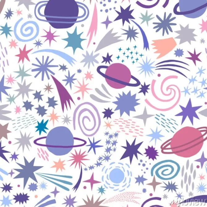 Tapeta: Wektor galaxy wzór z planety, gwiazda. wszechświatowy zestaw