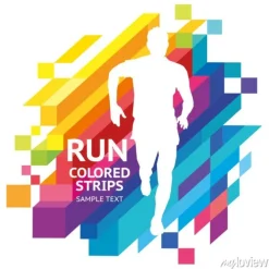 Tapeta: Wektor szablonu kolorowe emocje paski uruchomiony man design,