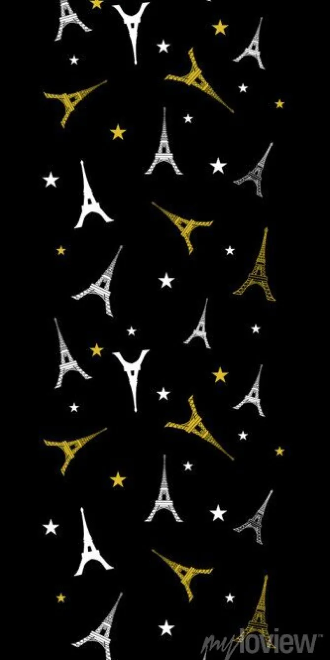 Tapeta: Wektor złota biały eifel tower paris pionie seamless pattern