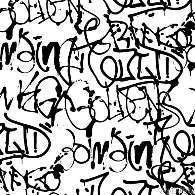 Tapeta: Wektorowi graffiti bezszwowy wzór z abstrakcjonistycznymi etykietkami