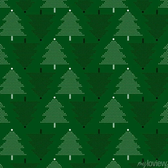 Tapeta: Wektorowy bezszwowy wzór z choinkami. nowy rok tło, wzór.