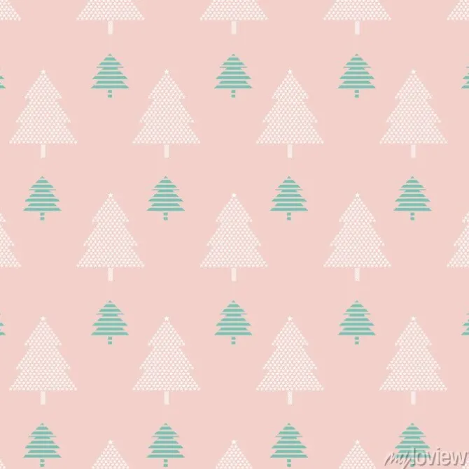 Tapeta: Wektorowy bezszwowy wzór z choinkami. nowy rok tło, wzór.