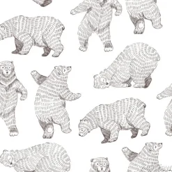 Tapeta: Wektorowy bezszwowy tło z ręka rysującymi śmiesznymi niedźwiedziami.