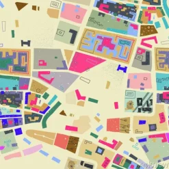 Tapeta: Wektorowy bezszwowy wzór abstrakcjonistyczna miasto mapa w roczników