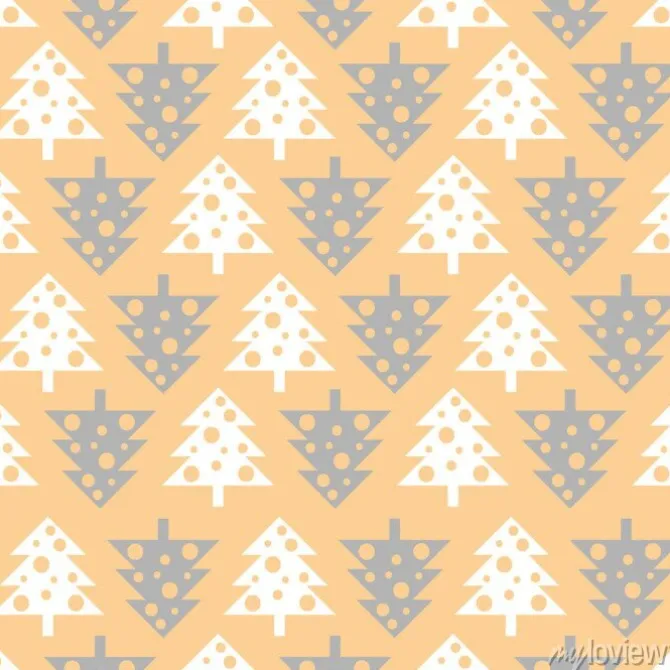 Tapeta: Wektorowy bezszwowy wzór z choinkami. nowy rok tło, wzór.