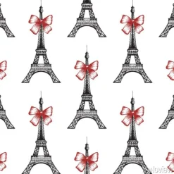 Tapeta: Wieża eiffla bez szwu deseń ilustracji wektorowych
