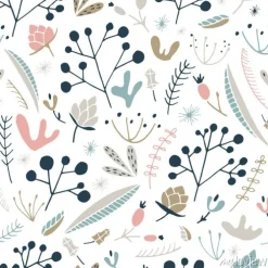 Tapeta: Wildwood kwiatowy wzór. druk lasu wektorowego.