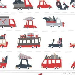 Tapeta: Świąteczne samochody z prezentami