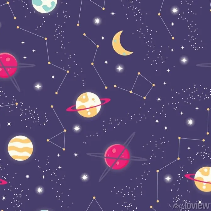 Tapeta: Wszechświat z planetami i gwiazda bezszwowym wzorem, kosmos gwiaździsty