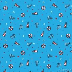 Tapeta: Wzorzec morskiej latarni, ko? o ratunkowe i zakotwiczenia na