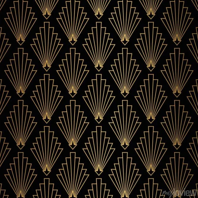 Tapeta: Wzór art deco w stylu vintage