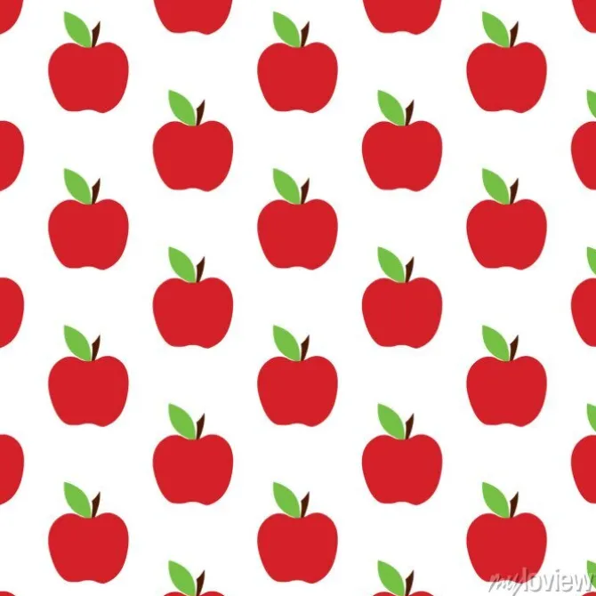 Tapeta: Wzór jabłko na białym tle