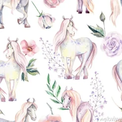 Tapeta: Wzór magic pony. akwarela ilustracja, piękna