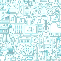 Tapeta: Wzór muzyczny białej linii