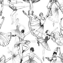 Tapeta: Wzór ręcznie rysowane szkic stylu streszczenie tancerzy baletowych