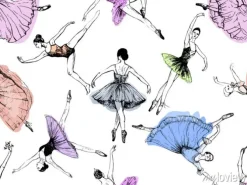 Tapeta: Wzór ręcznie rysowane szkic stylu streszczenie tancerzy baletowych