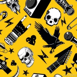 Tapeta: Wzór rock and rolla. tło muzyczne. elementy muzyczne i dźwiękowe.