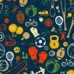 Tapeta: Wzór szkicu sportowego. ręcznie rysowane