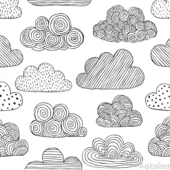 Tapeta: Wzór w biało czarne obłoki