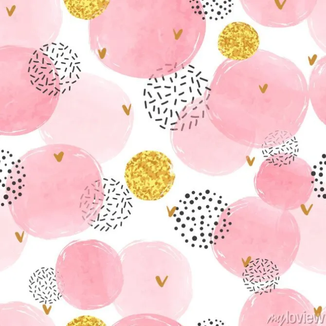 Tapeta: Wzór w groszki do pokoju dziewczynki