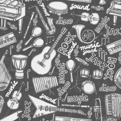 Tapeta: Wzór w instrumenty i napisy