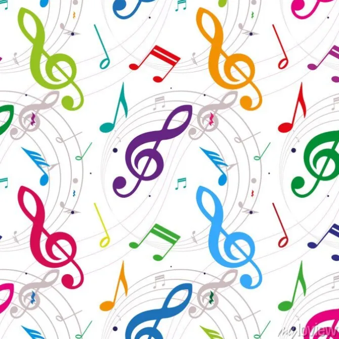 Tapeta: Wzór w kolorowe nuty