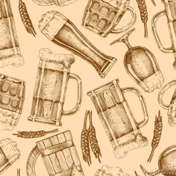 Tapeta: Wzór w kufle piwa i pszenicę