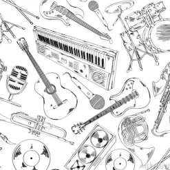 Tapeta: Wzór w muzyczne instrumenty