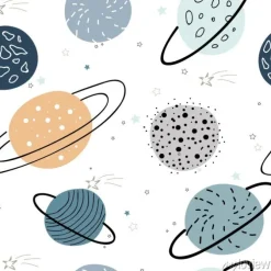 Tapeta: Wzór z elementami przestrzeni. ręcznie rysowane ilustracji wektorowych