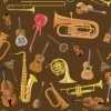 Tapeta: Wzór z ilustracji instrumentów muzycznych