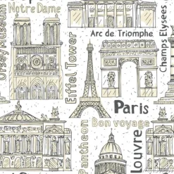 Tapeta: Wzór z paryskimi budynkami