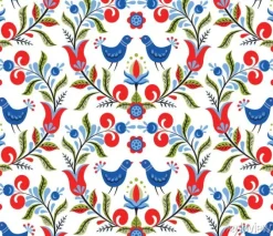 Tapeta: Wzór z ptakami i kwiatami