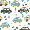 Tapeta: Wzór z samochodami. ręcznie rysowane auta na drodze. skandynawski