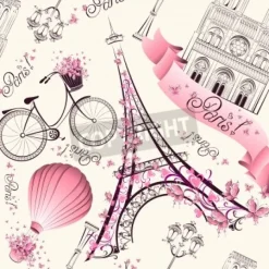 Tapeta: Wzór z symbolami paryża