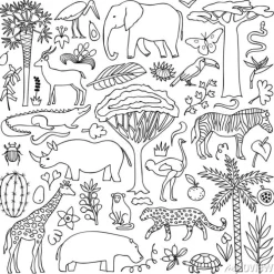 Tapeta: Zestaw ręcznie rysowane afryki