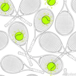 Tapeta: Zielone piłki na tle czarno-białych rakiet do tenisa
