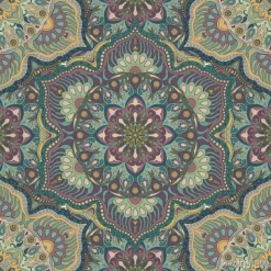 Tapeta: Zielono-fioletowa wzorzysta mandala