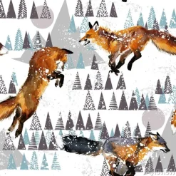 Tapeta: Zimowe bezszwowe tło. lis leśny. arktyczny wzór. ilustracja akwarela