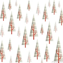 Tapeta: Zimowy las wzór z prostym trójkąta sosny. wektorowa ilustracja