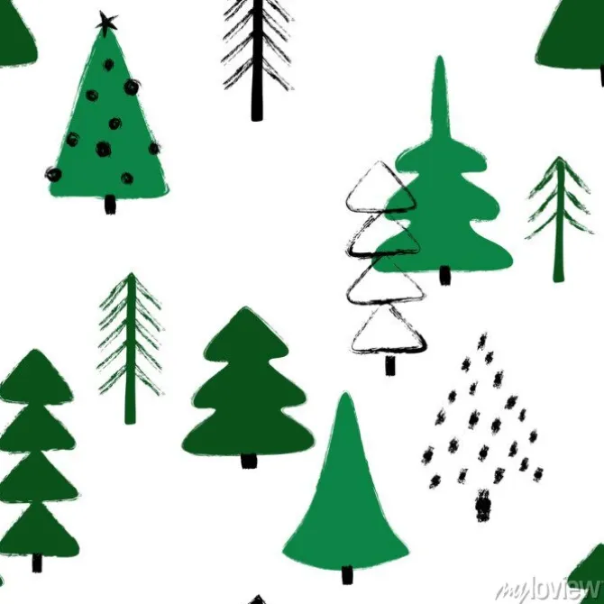 Tapeta: Zimowy lasek z choinkami