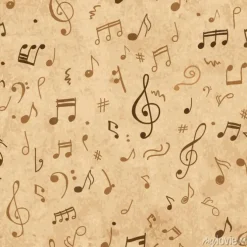 Tapeta: Znaki muzyczne i nuty w stylu vintage